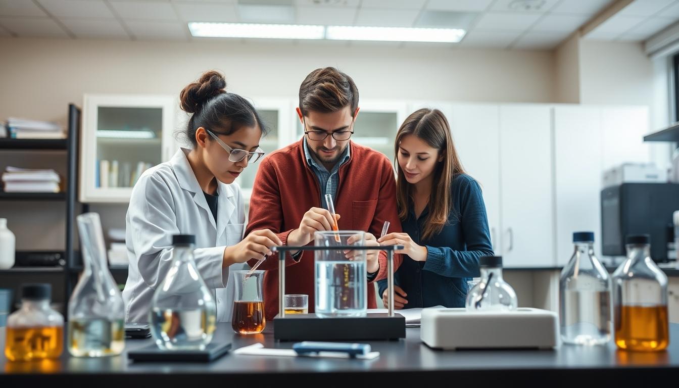 Student using a study guide to organize academic notes